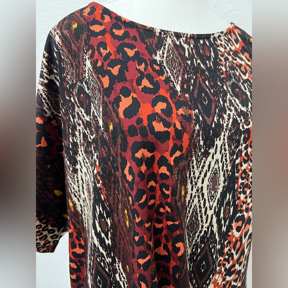 C EST 1946 Animal Print Tie Front Top EUC - Picture 3 of 8